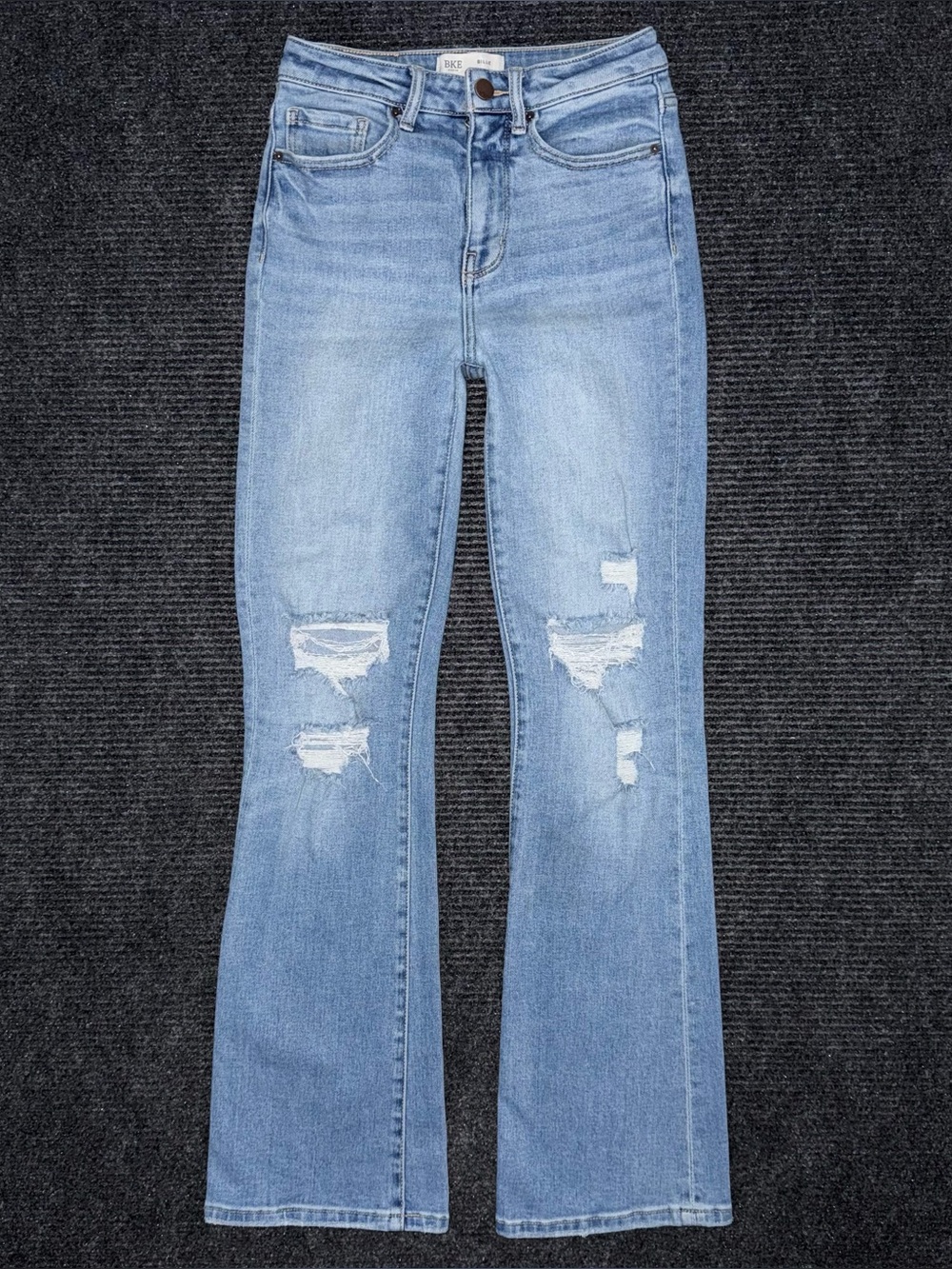 Buckle BKE Billie Slim Fit High Rise Bootcut Stretch Jeans 26 x 31.5 Distressed